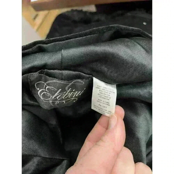 Elebini Girls Size 10 Hooded Velvet Poncho with Tassels & Black Bow Tie Closure - Picture 7 of 8